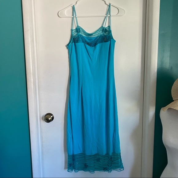 Rimini Vintage Blue Beaded Vintage Inspired Dress 10 - Picture 3 of 5